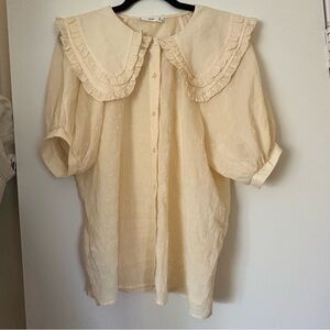 Mango Peter Pan Collar Blouse